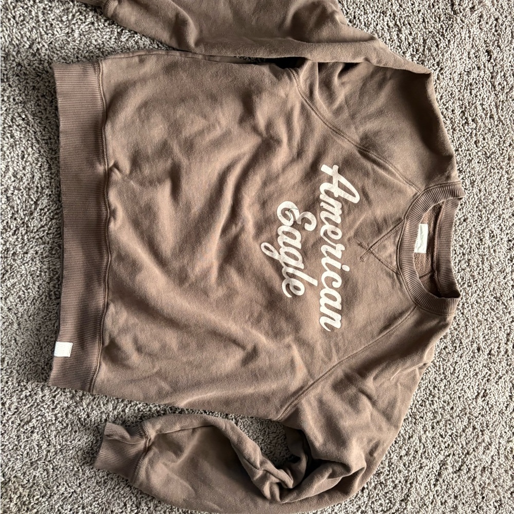 American Eagle Outfitters Tan Crewneck Sweater